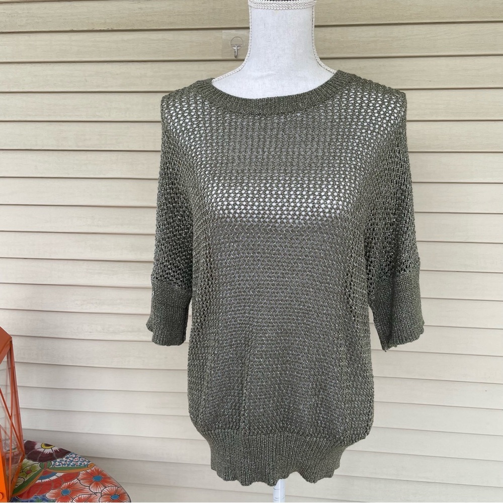 Chico’s Open Stitch Pullover Sweater Size 1 (M/8)